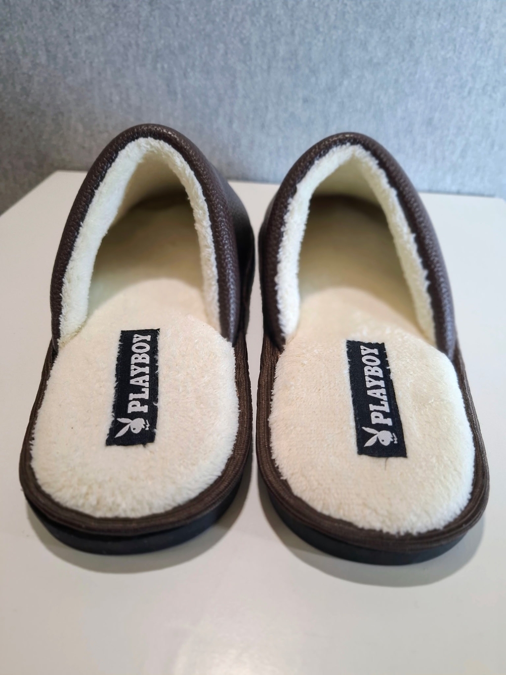 PLAYBOY Men's Brown Slip-On Loafers with White Crest - Picture 3 of 8